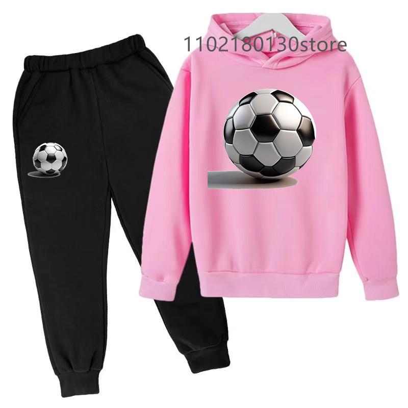 Ensemble sweat à capuche et pantalon de sport de football pour tout-petits, manteau printemps-automne pour enfants de 3 à 12 ans, vêtements de loisirs pour garçons et filles