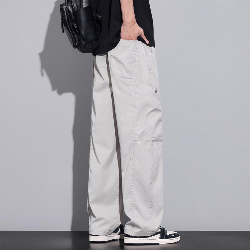 VUUG Men's Solid Color Casual Cargo Pants