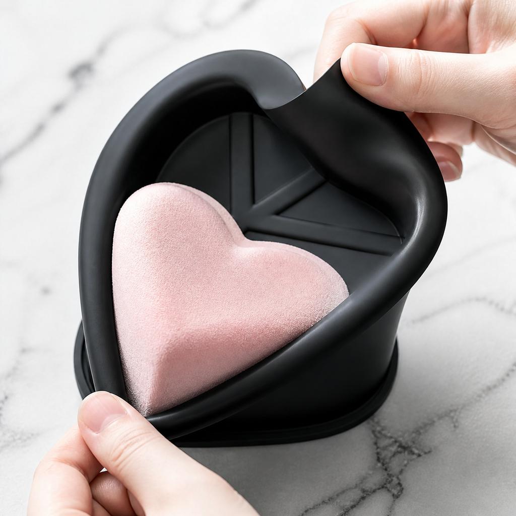 Heart Shaped Single Cavity Silicone Mold for French Mousse Cake Baking Mold Candle Mold Plaster Resin Mold with Grid Pattern