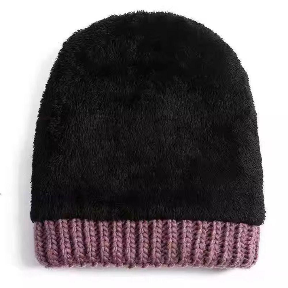 Windproof Beanie Cap Thickned Pullover Hats Fashion Knitted Hat for Women