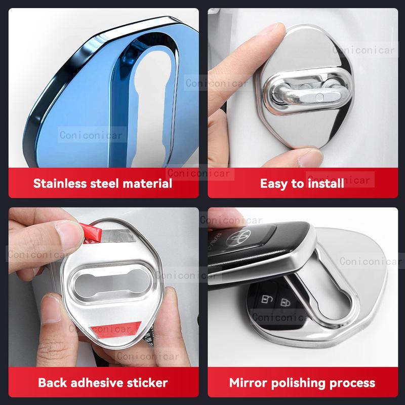 Auto Car Door Lock Protect Cover Emblems Case Stainless Steel Decoration For ZEEKR 7X EV 2025 2026 Protection Accessories