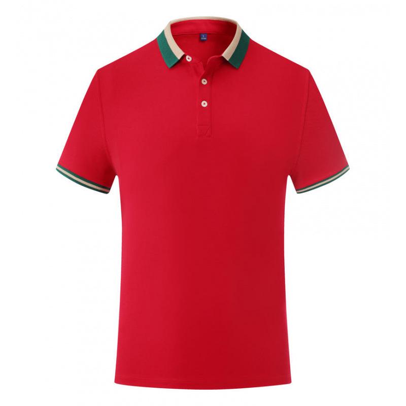 Men s Summer Short Sleeve Polo Shirt with Custom Team Logo L красный