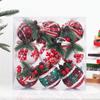 Cloth Bag Ball Black and White Red Check Ball Christmas Tree Hanging Christmas Foam Ball Decoration Foam Material