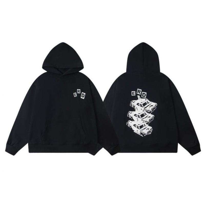 Mens Oversized Streetwear Hoodie With Distressed Zipper Graphic Print Cotton Long Sleeve Pullover Casual Wear