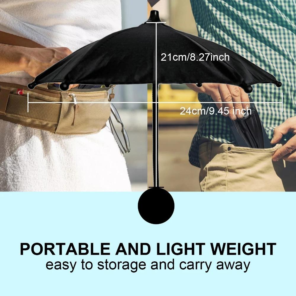 360° Rotation Magnetic Phone Umbrella Adjustable Anti-glare Sun Shade Cover Magnetic Mobile Phone Umbrella 24cm Easy to Use