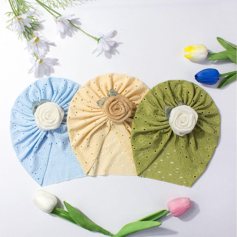 Flower Newborn Baby Girls Turban Hollow Toddler Kid Head Wrap Cute Baby Hat  Hair Accessories