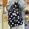 Schoolbag New Korean Version of Star-printed Backpack for Female Junior High School Students, Large Capacity and Lightweight Campus Schoolbag