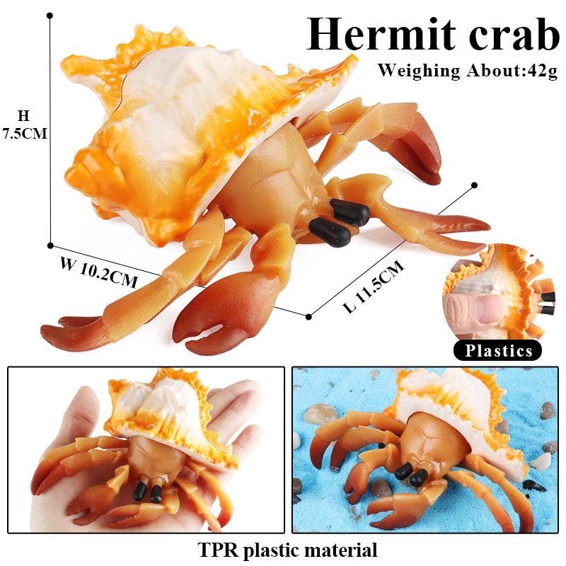 Oenux Krab Pustelnik Kałamarnica Rozdymka Ośmiornica Żaba Ślimaki Jaszczurka Zwierzęta Model Figurki Akcji Zabawka Edukacyjna Prezent dla Dzieci