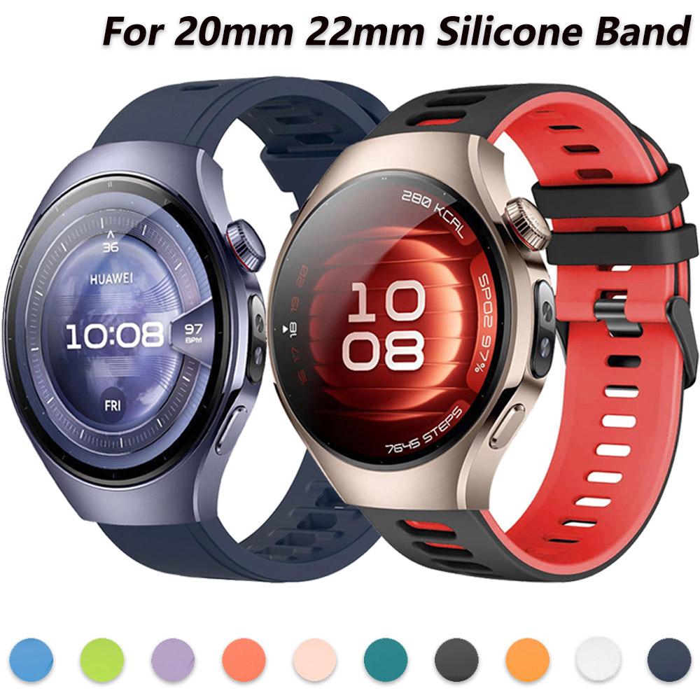 22mm 20mm Silicone Strap for Huawei Watch 5/4 GT5 Pro/GT5 46mm Sport Wristband for Huawei Watch GT4 4 3 Pro Bracelet Accessories