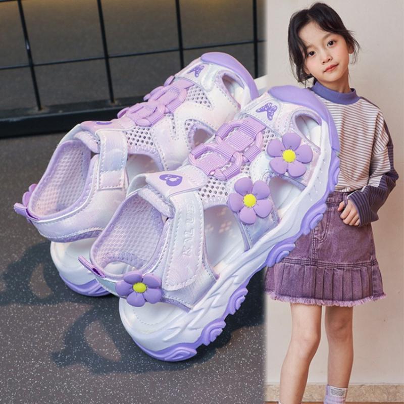 2025Summer Fashion Kids Sandals Cute Printed Girls' Princess Sandals Comfort Soft Bottom Casual Sports Child Beach Shoes Zapatos