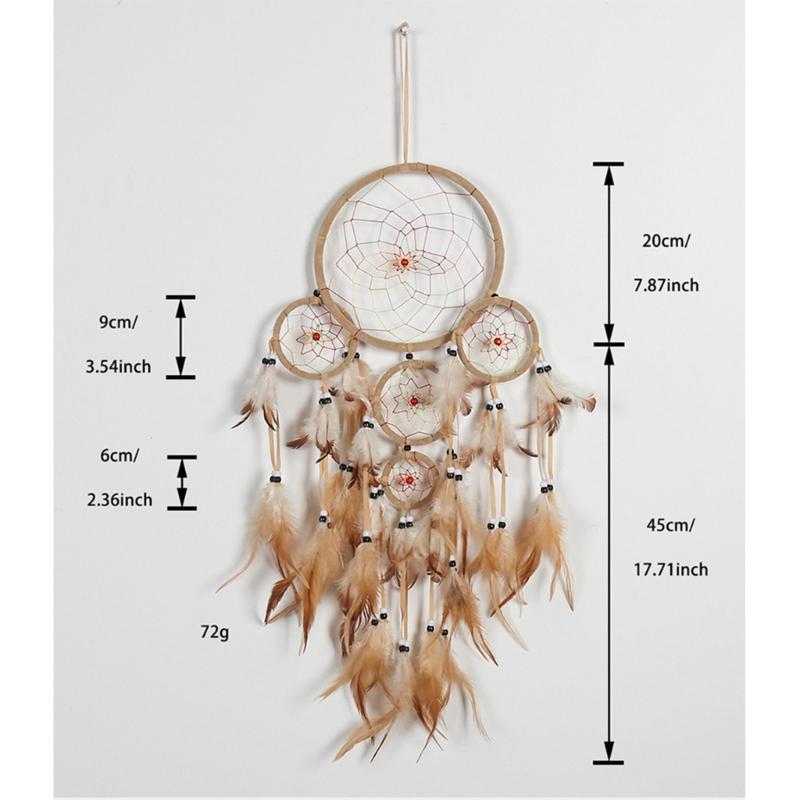 Dreamcatchers with Feather Decorations for Car Decors Wall Hangings Dreamcatchers Home Indian Windchimes Decors
