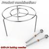 Food-grade Stainless Steel Grill Set: 1 Stand + 24 Skewers. For Air Fryer & Oven, Fits Meat, Seafood, Veggies, Fruits, Restaurant-ready.