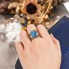 2026 New European and American Star Moon Retro Ring, Female Design Sense, Personality Temperament, Punk Trend, Antique Zircon