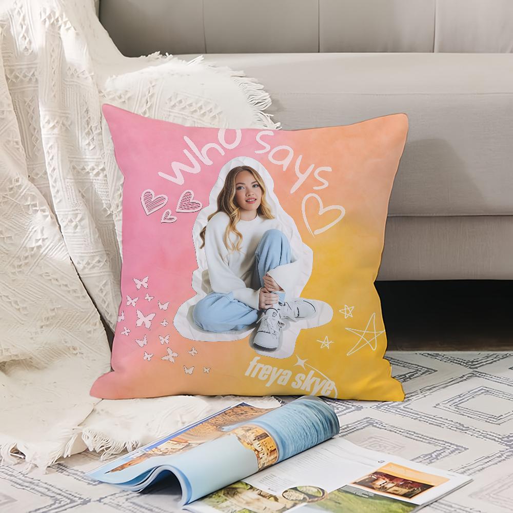 Housse de coussin chanteuse anglaise F-Freya S-Skye Coussin de bureau Convient pour canapé voiture chambre à coucher Housse de coussin décorative 50x50cm