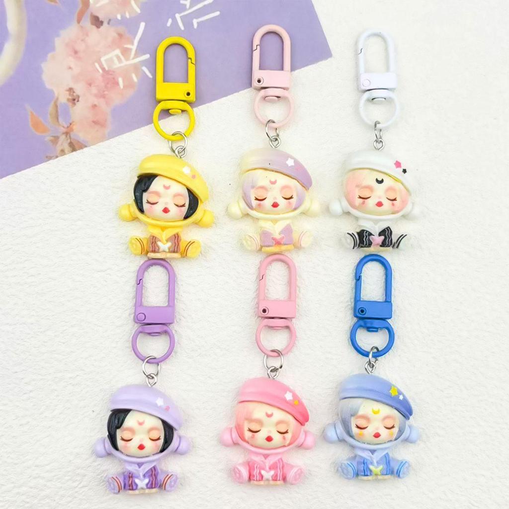 Moe Cartoon Girl Resin Keychain - Cute Bag Pendant & Small Gift