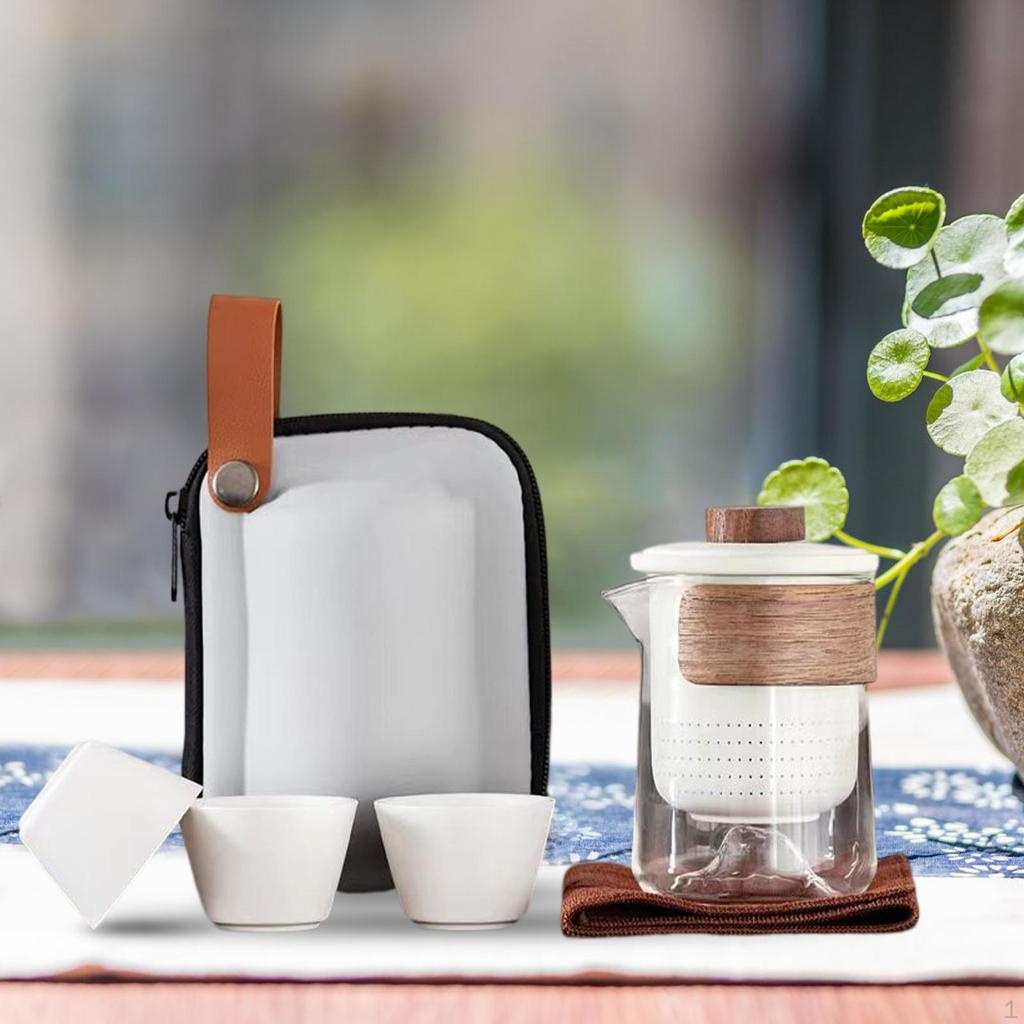 Ceramic Tea Set with Infuser And 3 Cups - Sleek Functional