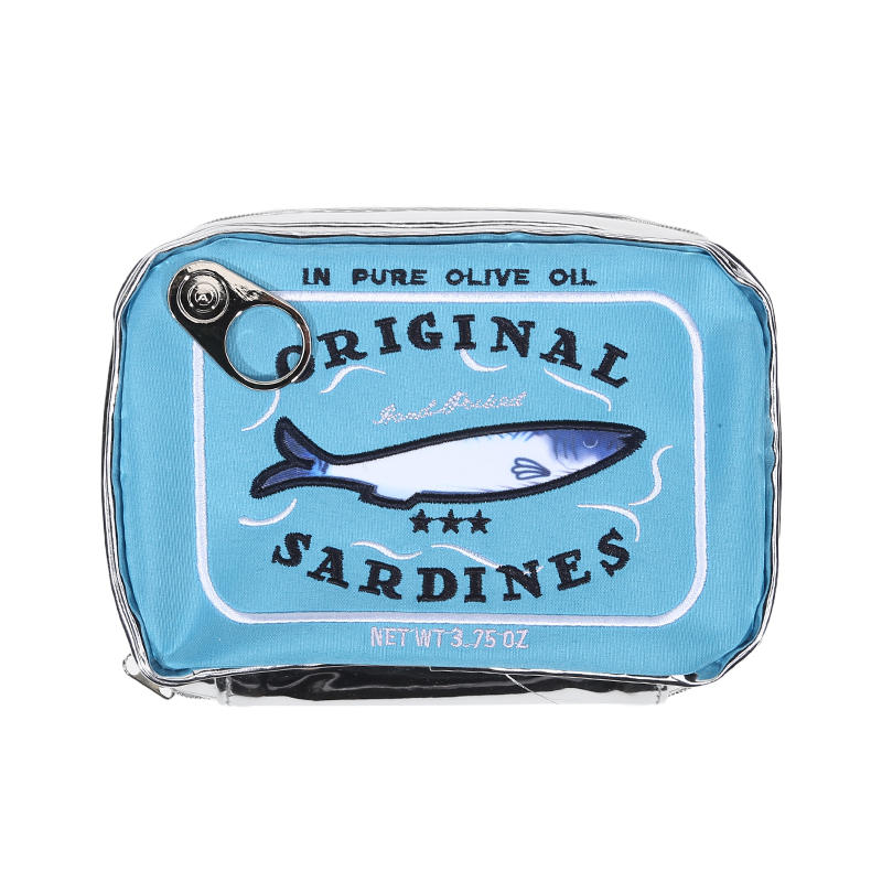 

Canned Sardines Style Bath Travel Bag Cute Toiletry Bag Creative Portable Fashion Zipper Multi-function for Weekend Vacation