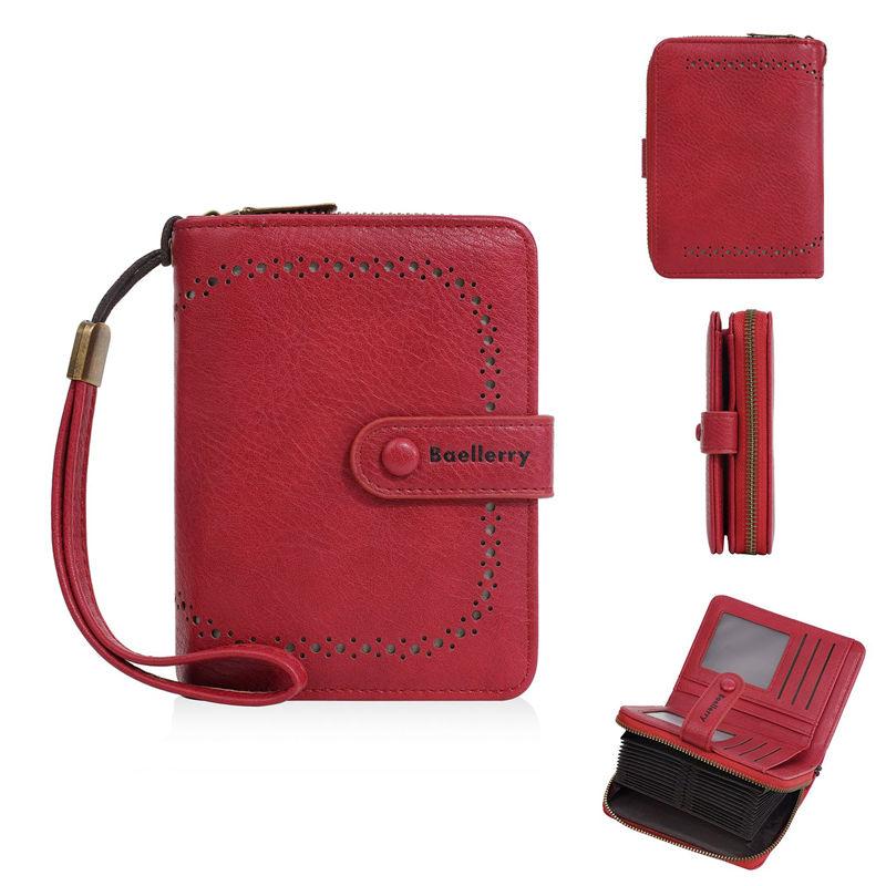 Baellerry RFID Anti Theft Protection Zipper Card Holder for Women Ladies Fashion Money Packs PU Leather Purse Wallets