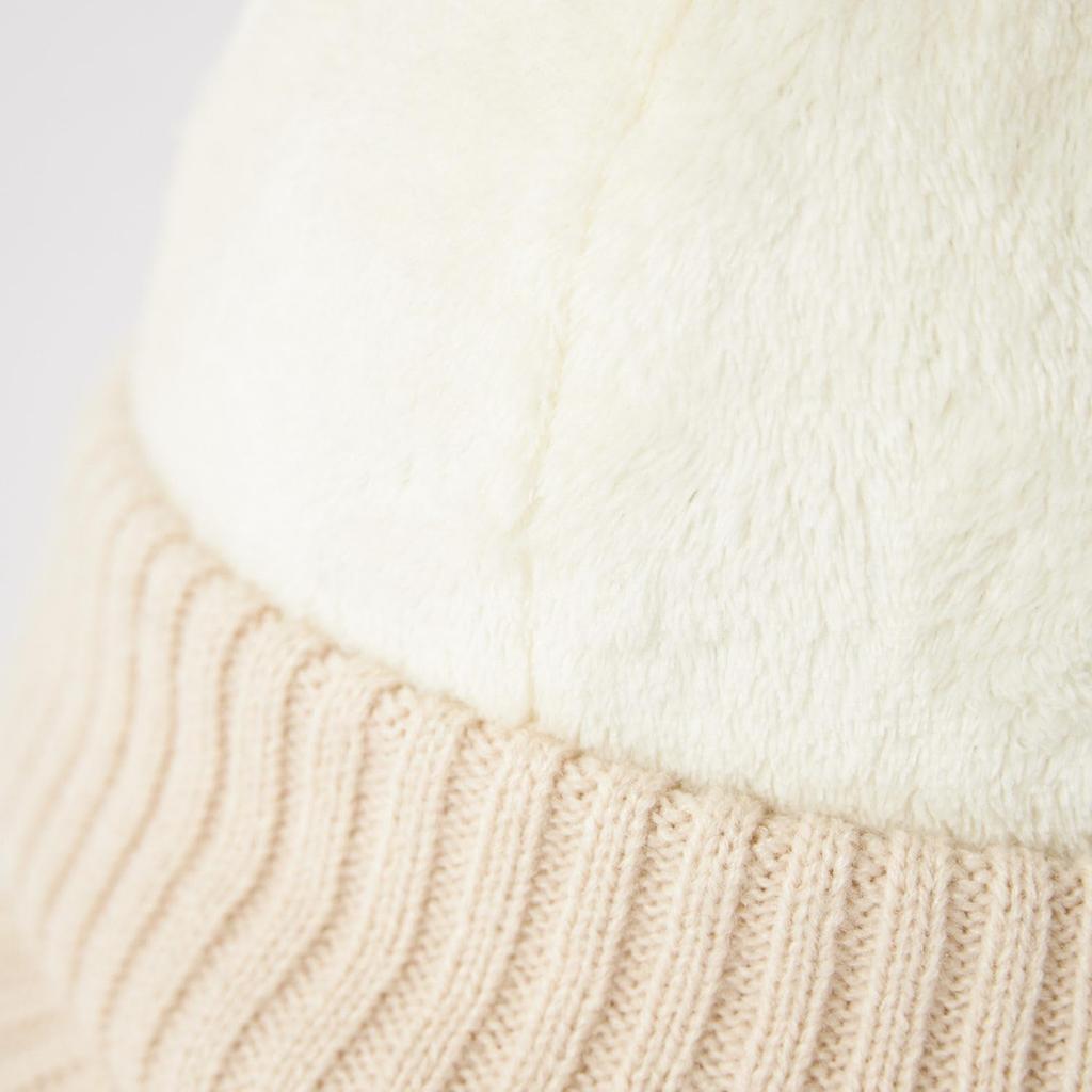 Marie Claire Women's Fur Knit Golf Cap with Brim, 734902, Off-White