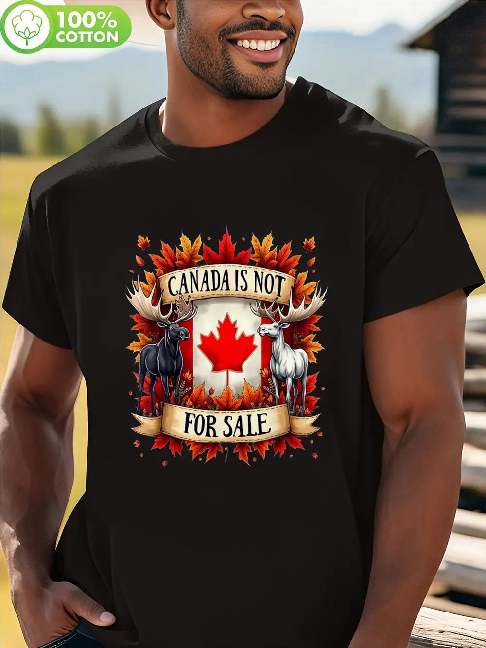 

Proud Canadian Moose T-shirt - Canada Is Not for Design with Maple Leaf & Wildlife Illustration XL