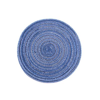 4 ST Runda Underlägg Set Skållningsvärmeisolering Diskunderlägg Vävda Dekorativa Matbord Skålunderlägg Blå Diameter 36cm