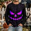 Men's Halloween Neck Long Sleeve Shirt for Casual Comfort