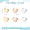 60Pcs 3 Colors Rack Plating Brass Beads, Long-Lasting Plated, Cadmium Free & Lead Free, Heart, Mixed Color, 6.5x8x2.5mm, Hole: 1mm, 20pcs/color