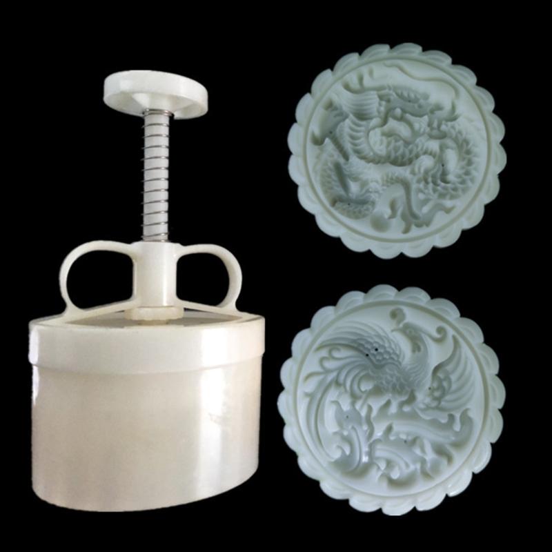 פסטיבל אמצע הסתיו סט חותכנים וצורות לעוגות ירח דרקון ופניקס לעוגה ועוגיות