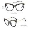 Vintage Oversized Cat Eye Glasses Frame Women Luxury Designer Metal Optical Eyewear Trendy Fashion Female X