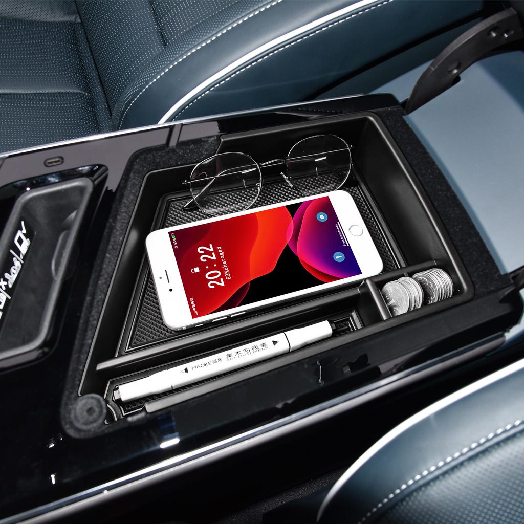 Center Console Organizer Tray for 2025 2025 Cadillac Lyriq Armrest Storage Box ABS Accessories Secondary Insert Car Storage Box