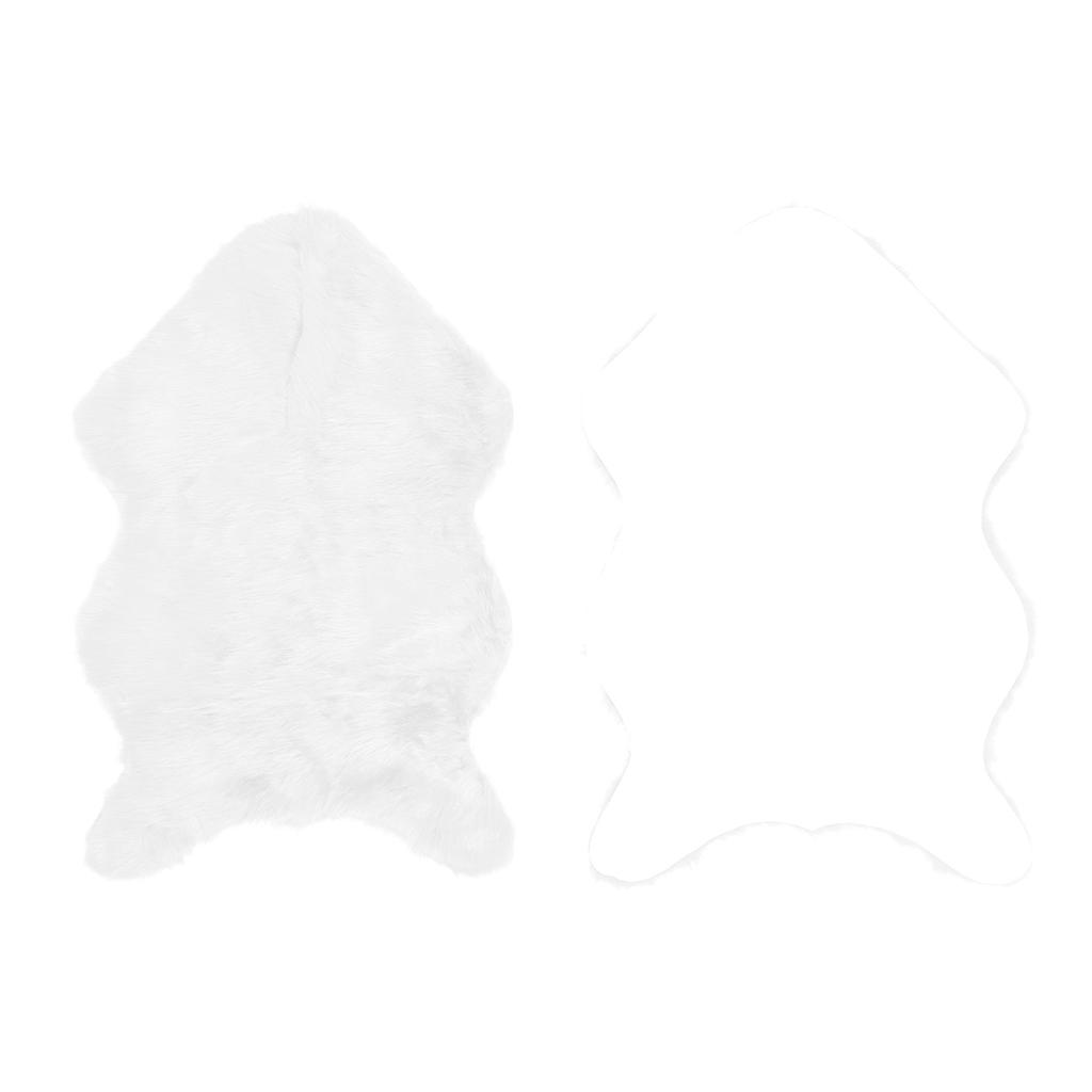 Teppich aus Kunstschaffell, weicher Teppich, Bereichsteppich für Schlafzimmer, Sofa, Boden, Wohnzimmer, Dekoration, Weiß