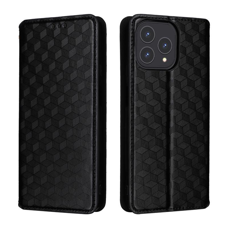 Cubot P80 Leather Flip Case with 3D Texture, Magnetic Closure, and Card Slot.