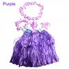 Kids Hawaiian Hula Grass Skirt Beach Dress Lei Flower Headband Girls Costume HOT