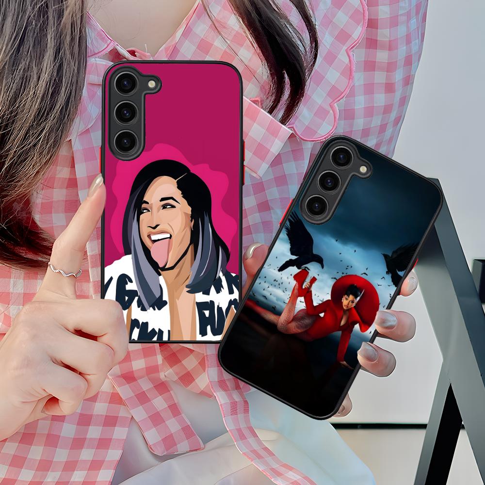 Cardi B Silicone Mobile Phone Case for Samsung Galaxy S26 S25 S24 S23 S22 S21 Plus FE Ultra Colorful Cover