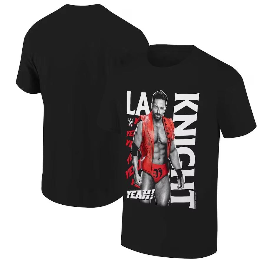 Men's Black LA Knight Big Logo T-Shirt Summer Short Sleeve Women Tee Shirts 2025 New Fashion Sports Children Clothes Tops