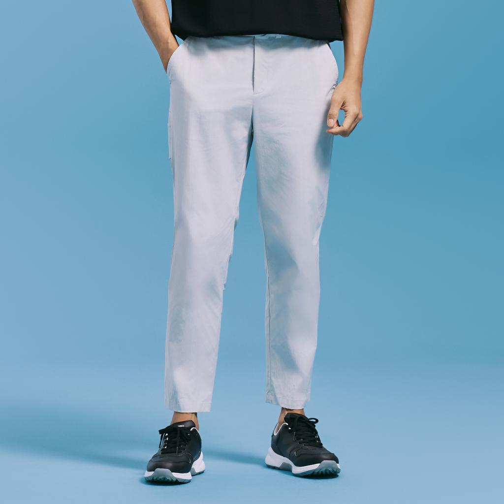 Challenger Men'S Nylon Spandex Tapered Fit Casual Pants Light Grey