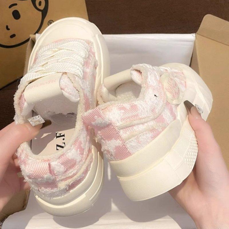 Little white shoes women's 2025 spring new campus platform canvas shoes versatile original niche round head board shoes beggar shoes