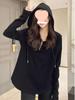 Plus Size Women's Hooded Sweatshirt - Slimming, Long Sleeve, Belly Cover, Fall 2025