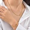 Ladies Pop Stainless Steel Grinding Chain Hollow Heart Bracelet Necklace Nc-2518