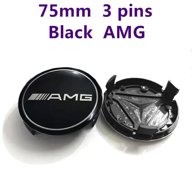 Car Sticker 4pcs Wheel Center Cap 75mm 3 pin AMG Apple Tree New Black Dark Light Blue Wheat Styling Badge For Mercedes Benz Hub