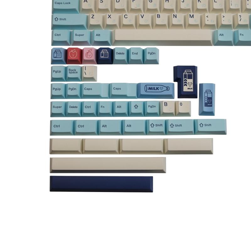 143 Keys Fruity Milk Keycaps  Profile PBT Dye Sublimation Mechanical Keyboard Keycap For MX H 61/68/87/98/104