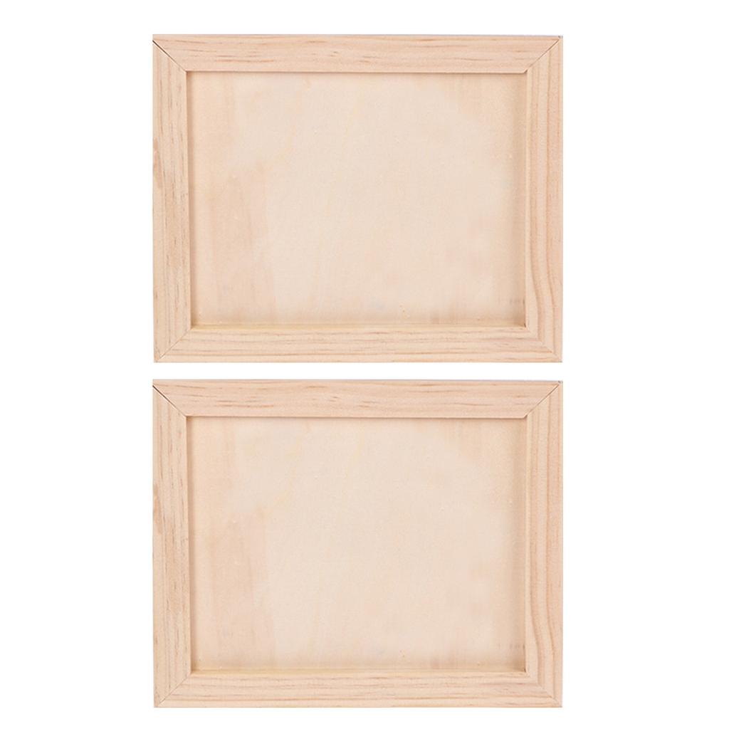 2Pcs Blank Wooden Painting Frame Set Mini Art Canvas Easel for DIY Crafts Kids Adults Beginners Home Wedding Party Decoration