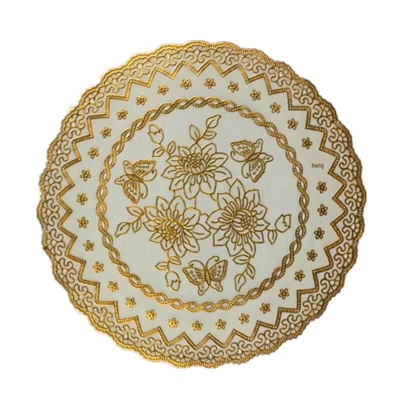 Round PVC Hollow Hot Stamping Coaster 20cm