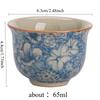 Ice Crack Ceramic Retro Style Buddhist Blue and White Tangled Pattern Master Cup Tea Set Accessories Porcelana Tea Cup
