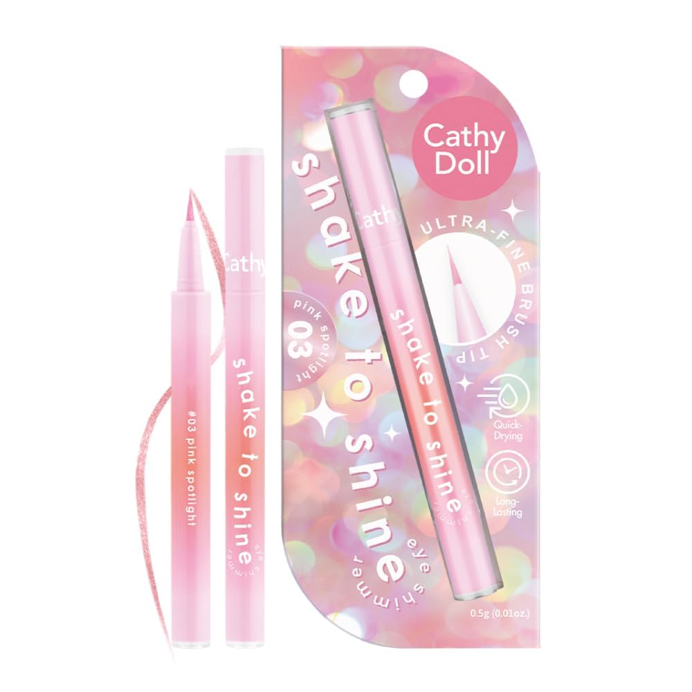 

[CathyDoll] Shake Shine EyelinerGlitter Liner Liquid Eyeliner [Multi-purpose For under-eye bags, glitter, liquid eyeshadow, highlighter] (03 Pink