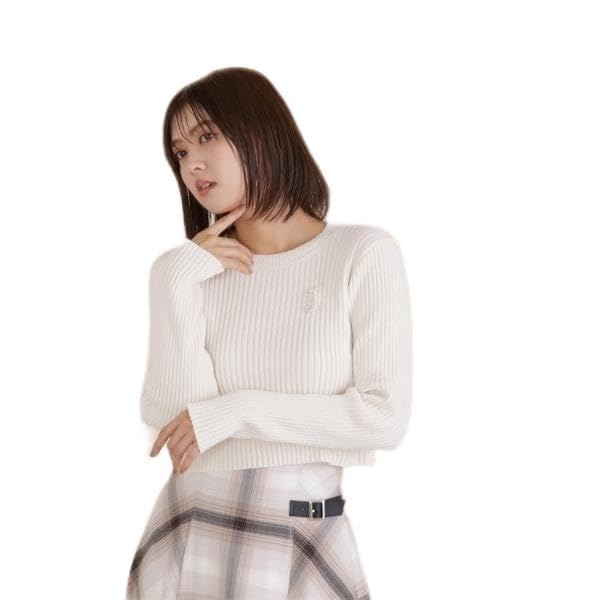 Jill by Jill Stuart Women's Ecru Compact Mohair Knit Sweater with Brooch