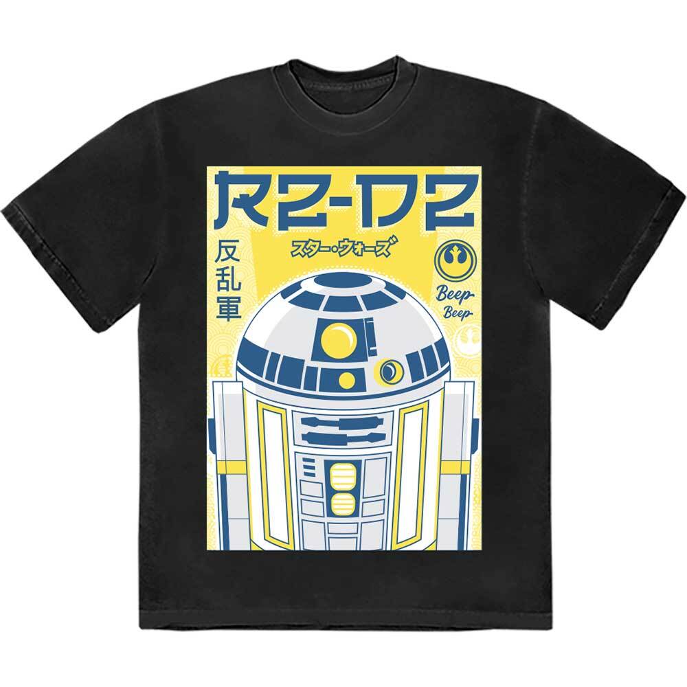 Star Wars R2-D2 Japanese T-Shirt Black New Unisex T-Shirt XXXL