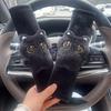 2PCS Cute Black Cat Plush Car Seat Belt Shoulder Protector Cover, Soft Anti‑Strain Safety‑Belt Cushion, Universal Stylish Auto