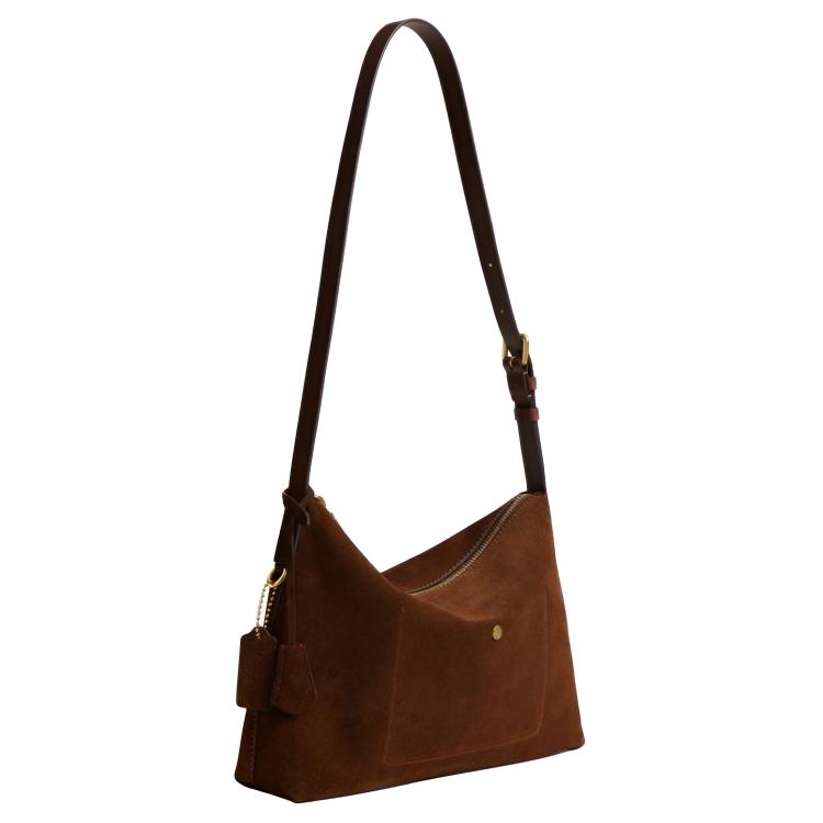 Coach Mott 33 Gold Accessory Letter Pendant Crossbody Bag Unisex Shoulder Bag Warm-Brown CCW77-WBR