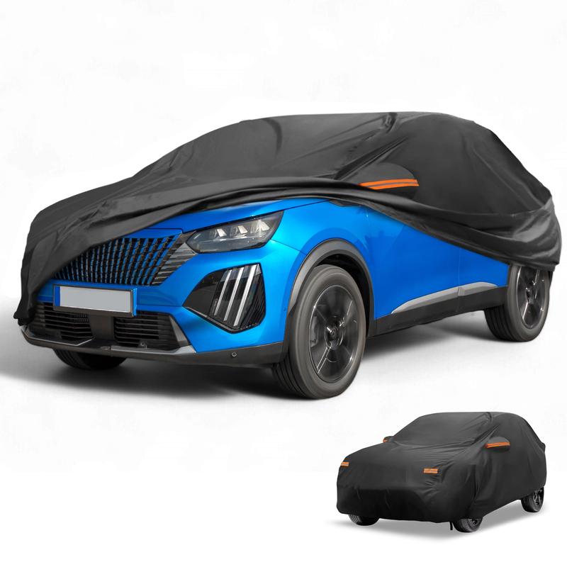 Motoforti Car Cover Waterproof All Weather for Peugeot 2008 2014- Black 210D-PU